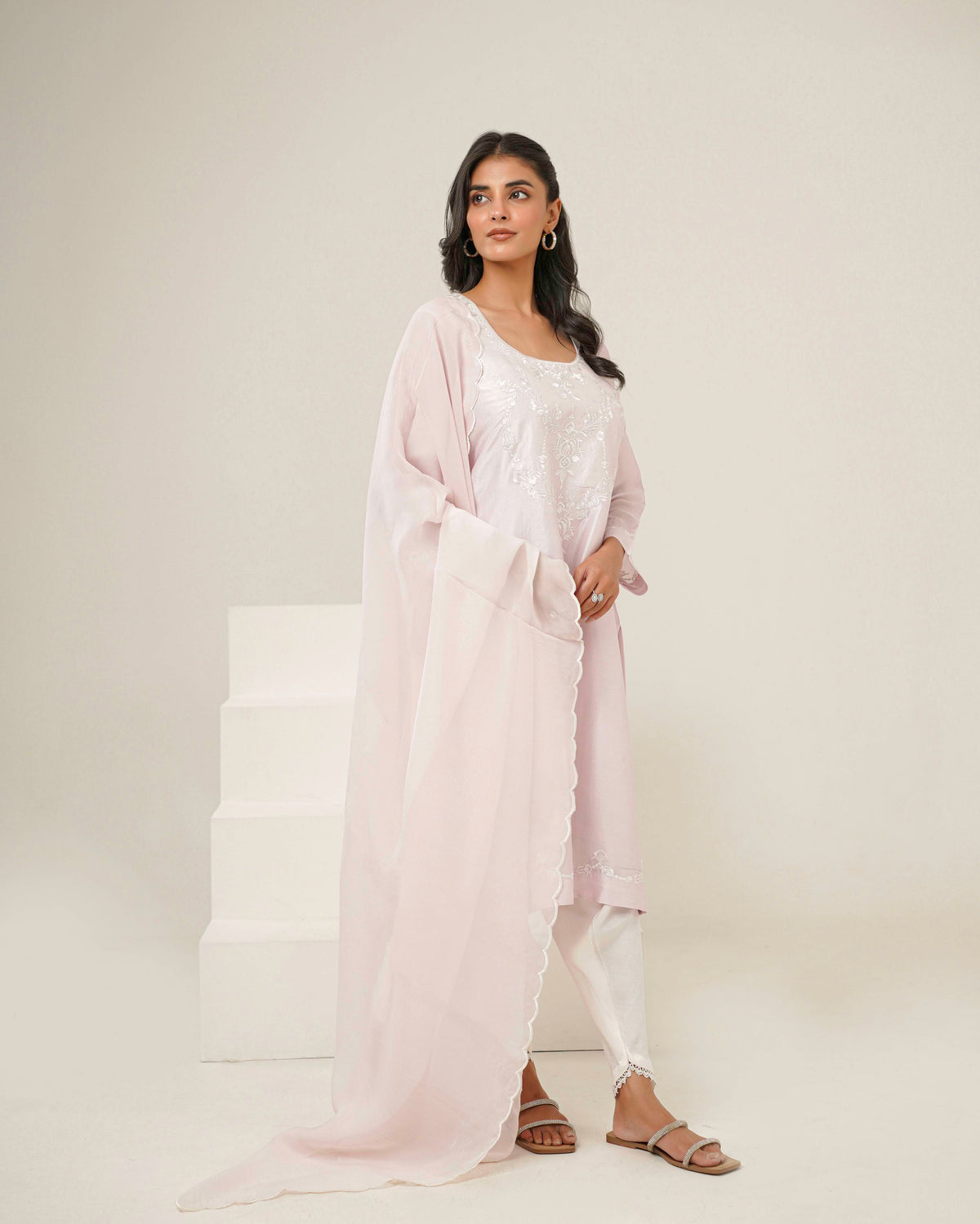 KAHANI - Blush Silk Suit Set
