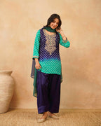 PITARA - The Emerald Navy Kurta & Pant Set.