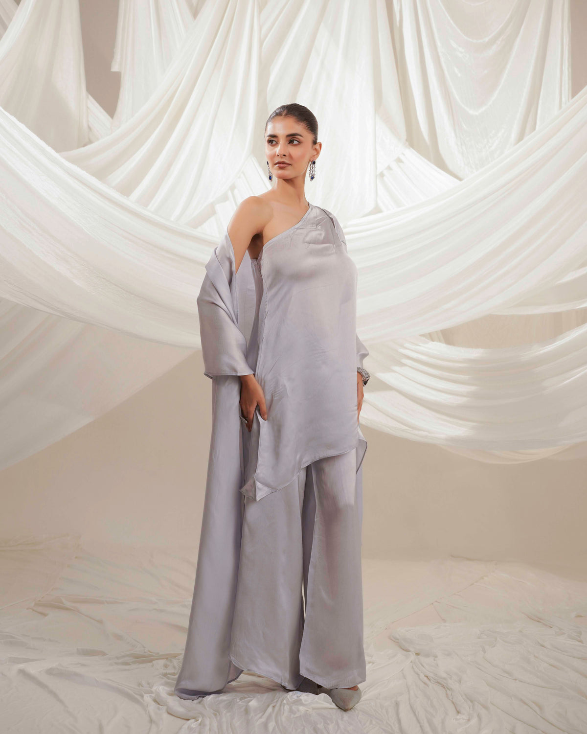 NOOR - The Soft Grey Drape Set.
