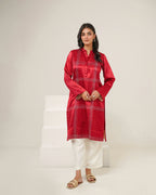 KAHANI - Red Silk Straight Suit