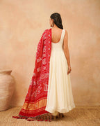 PITARA - The Anarkali Kurta & Pant Set with Handworked Bandhani Dupatta.