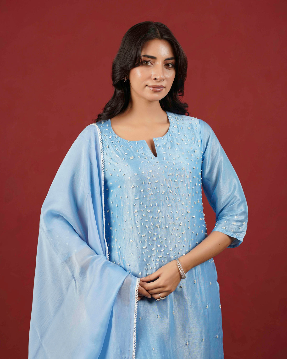 PITARA -  The Powder Blue Kurta & Pant Set.