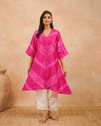 PITARA - The Pink Leheriya Kurta & Pant Set