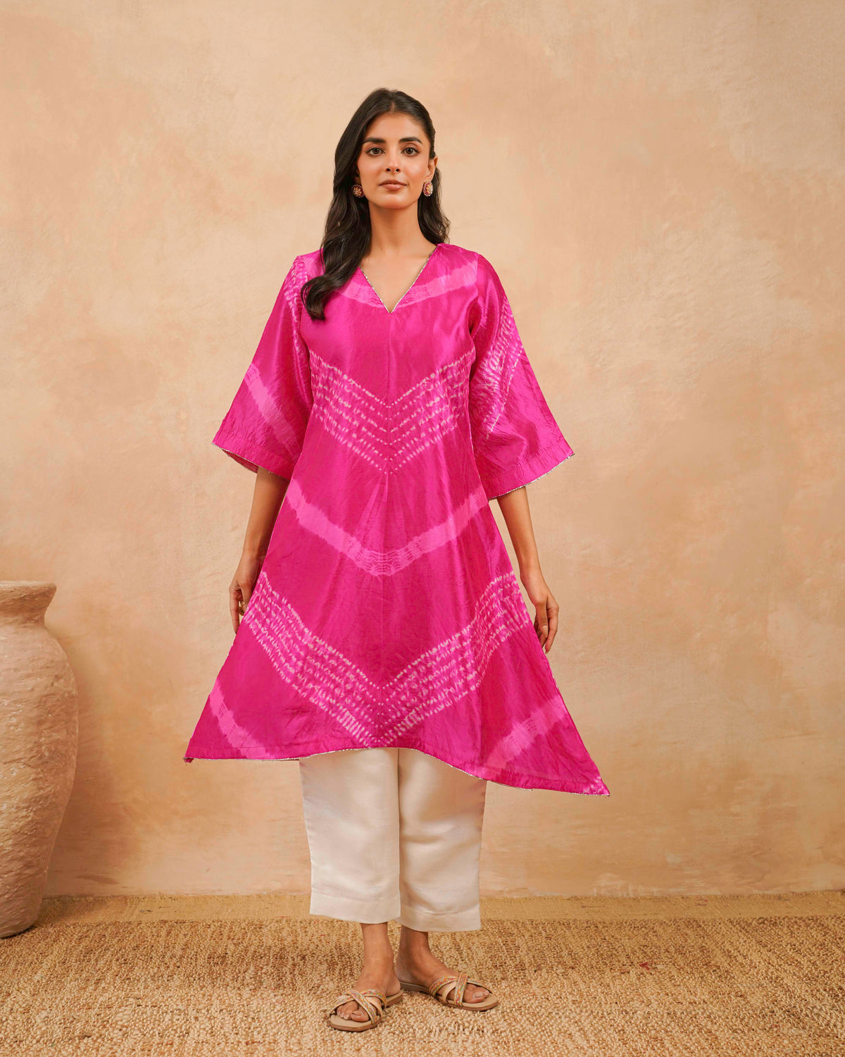 PITARA - The Pink Leheriya Kurta & Pant Set