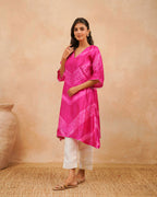 PITARA - The Pink Leheriya Kurta & Pant Set