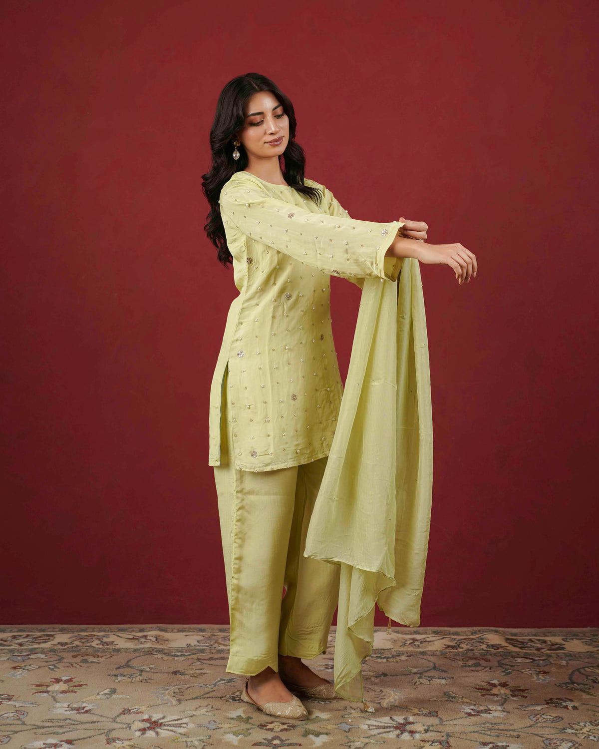 PITARA - The Pistachio Kurta & Pant Set.