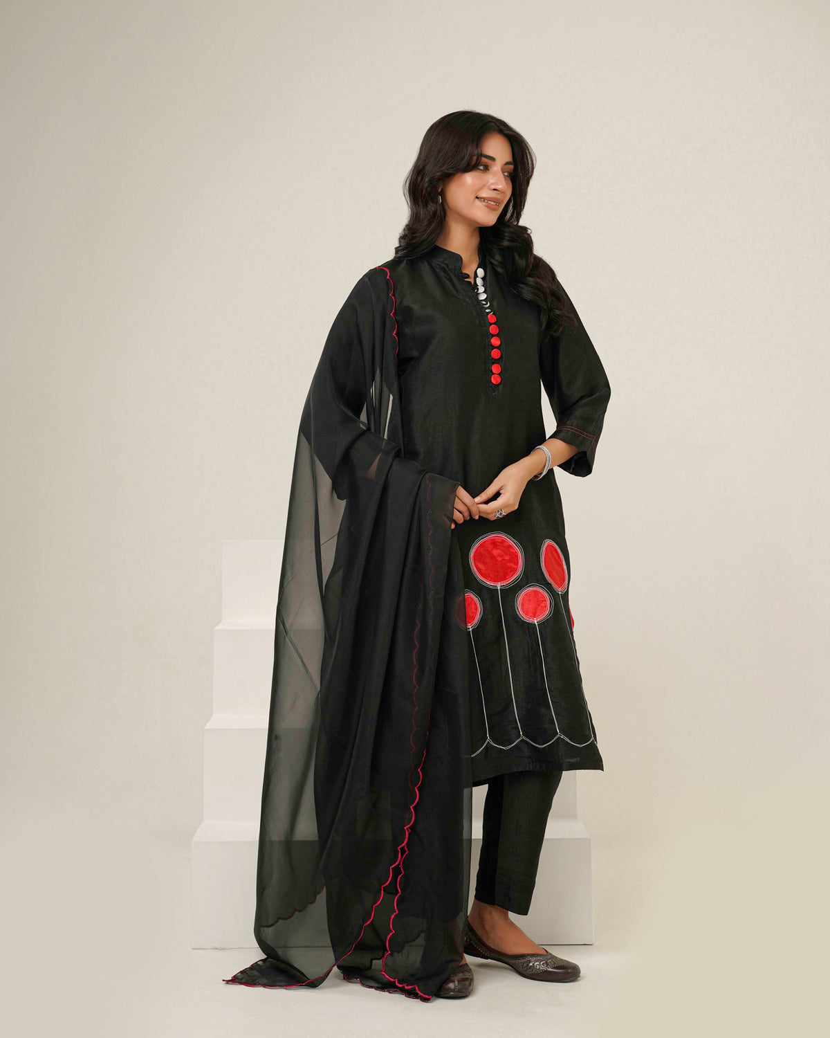 KAHANI - Black Silk Suit Set
