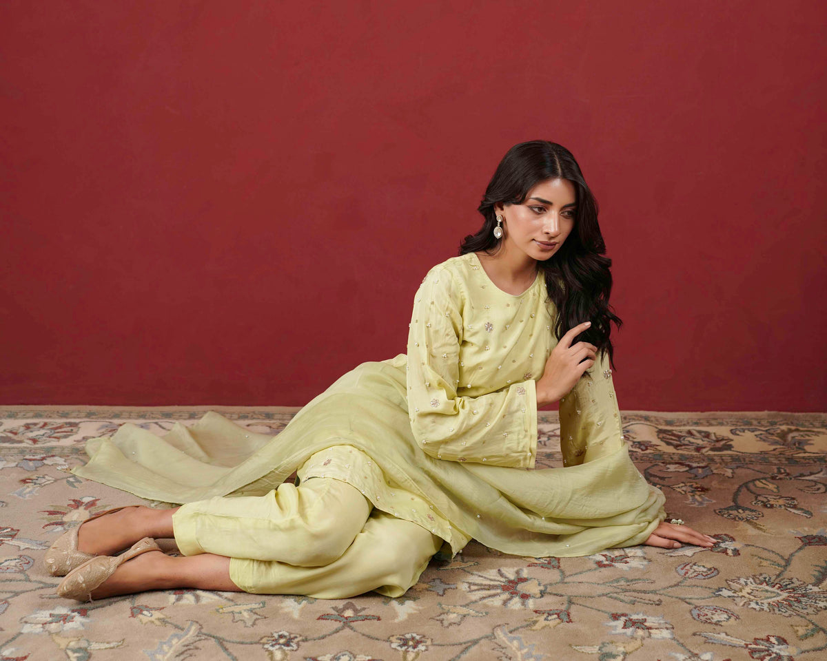 PITARA - The Pistachio Kurta & Pant Set.