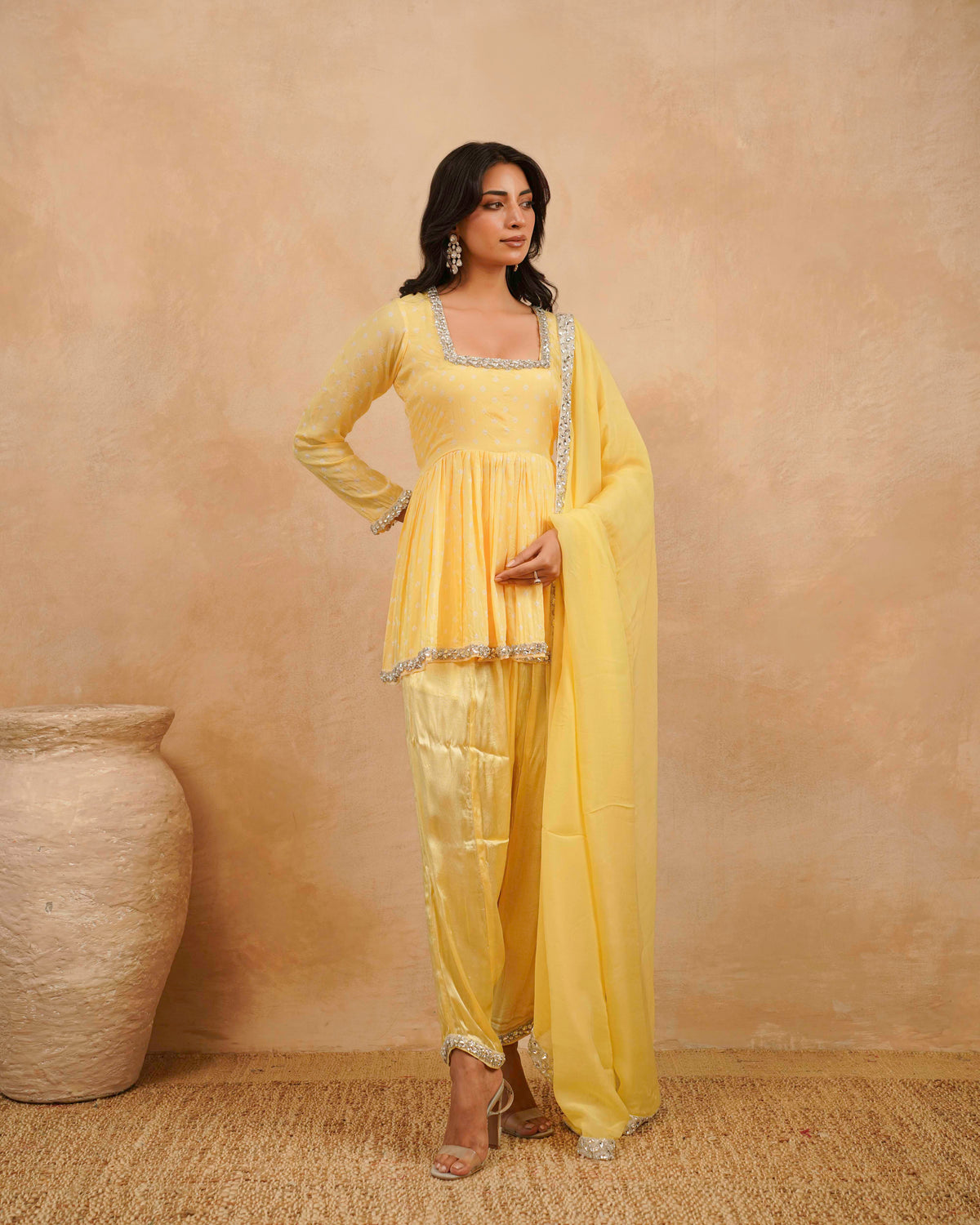 PITARA - The Bandhani Peplum Kurta & Pant Set