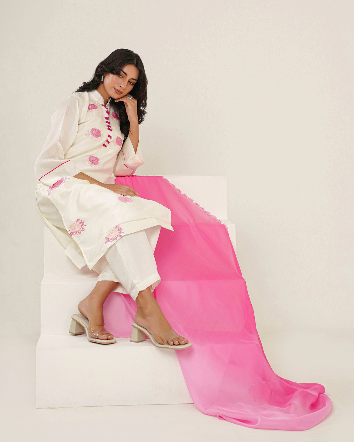 KAHANI - Pink Bloom Suit Set