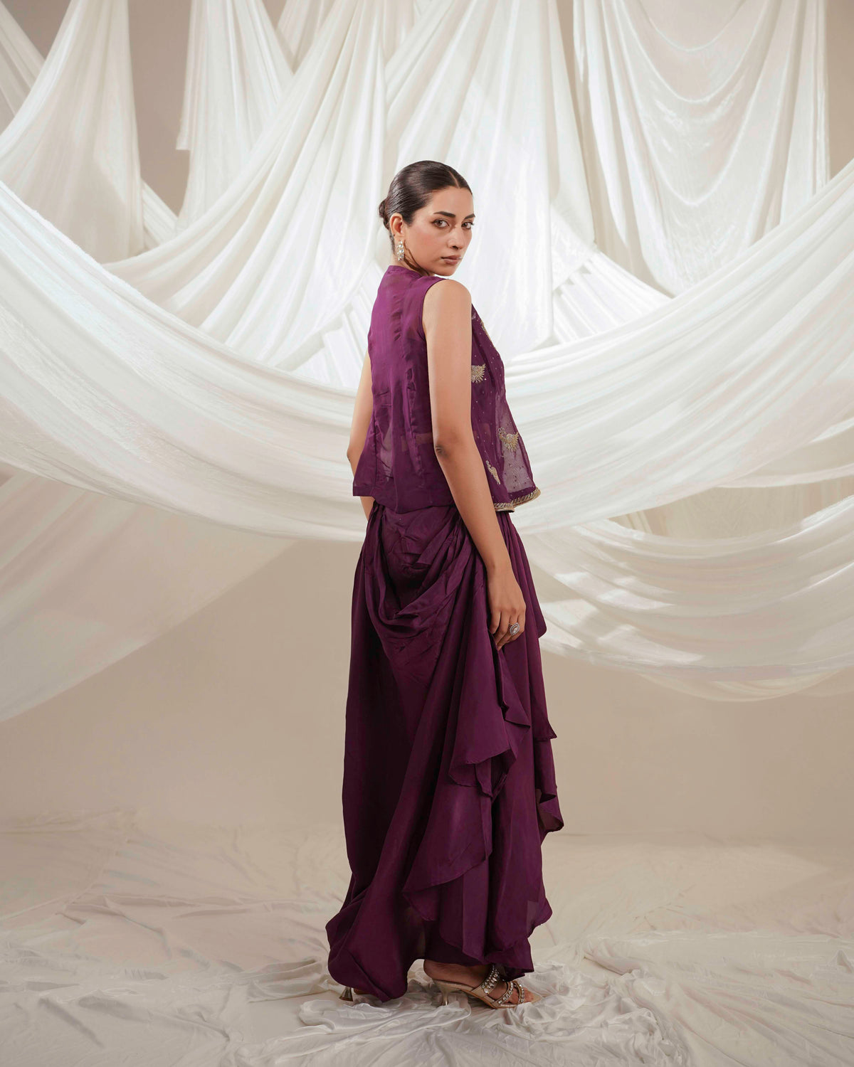 NOOR - The Peacock Draped Set.