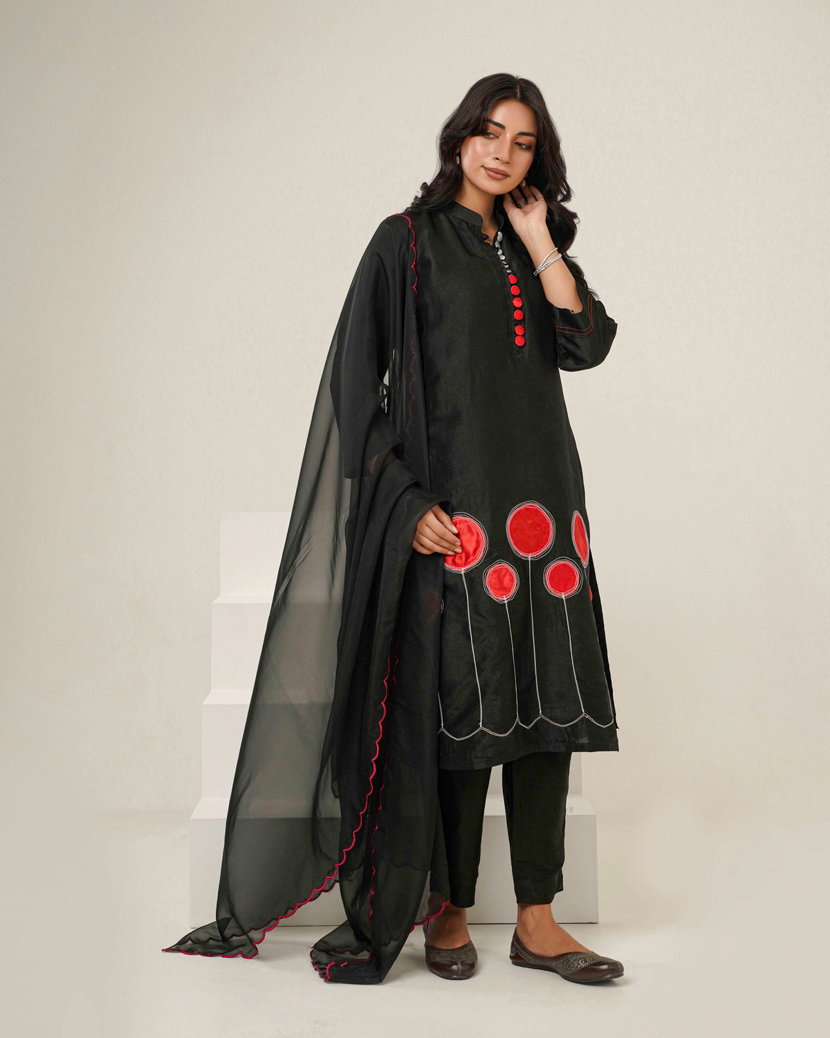 KAHANI - Black Silk Suit Set