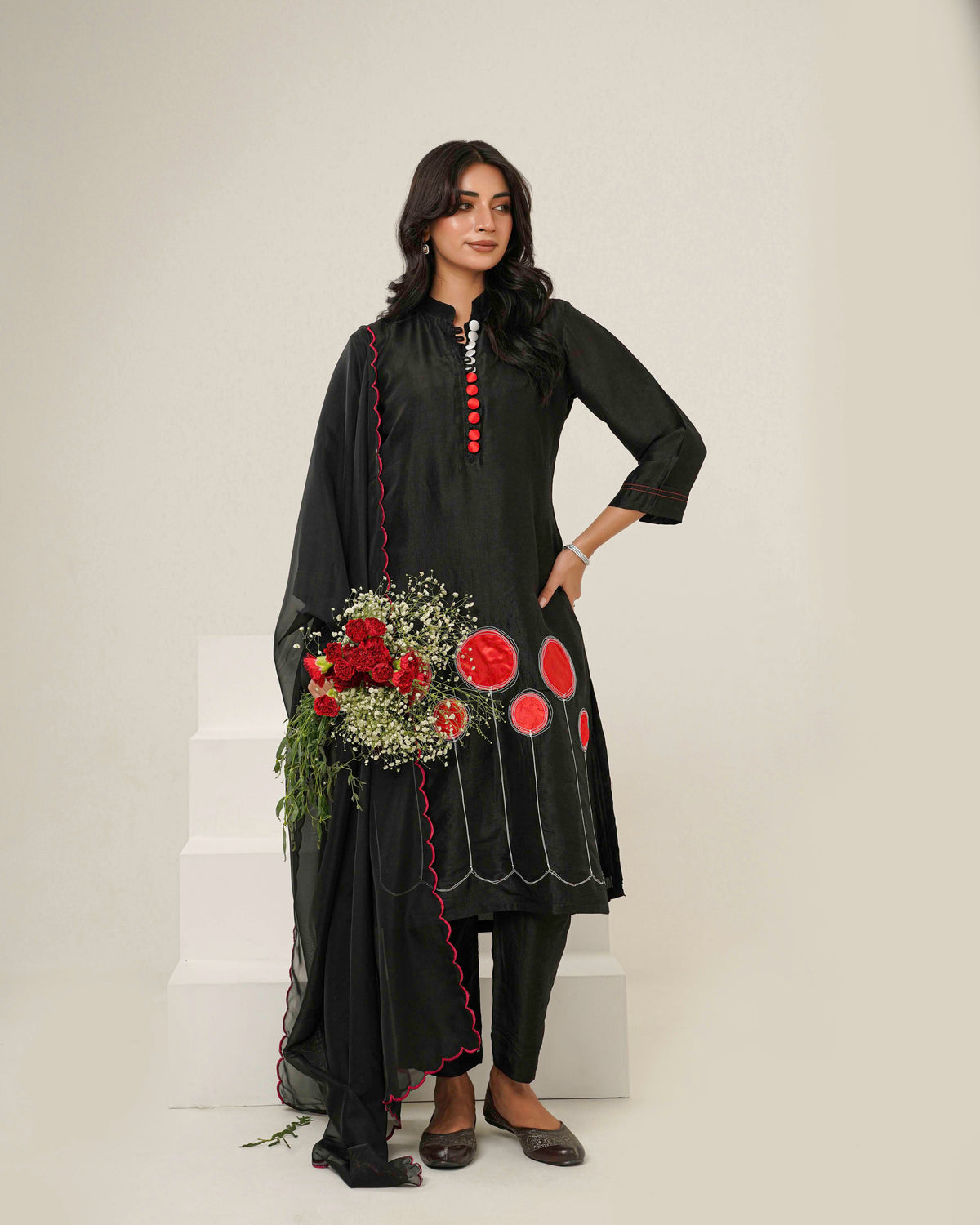 KAHANI - Black Silk Suit Set