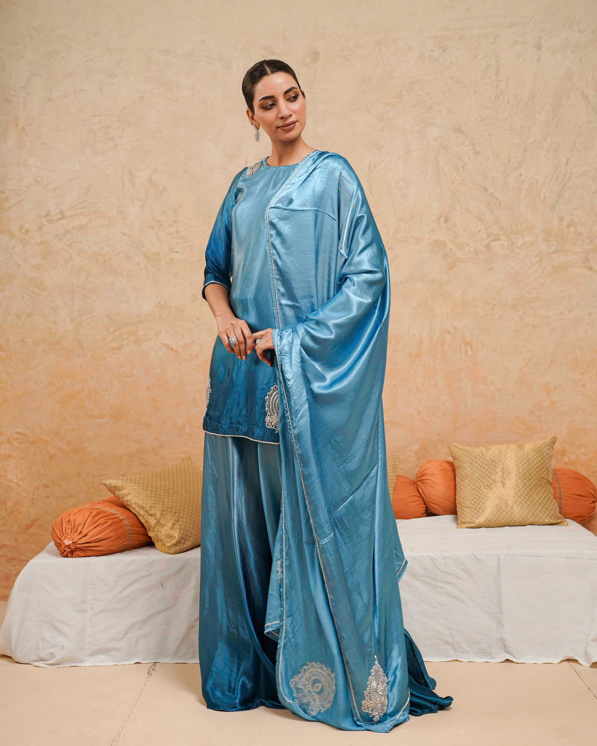 PITARA - The Statement Blue Kurta & Palazzo Set.