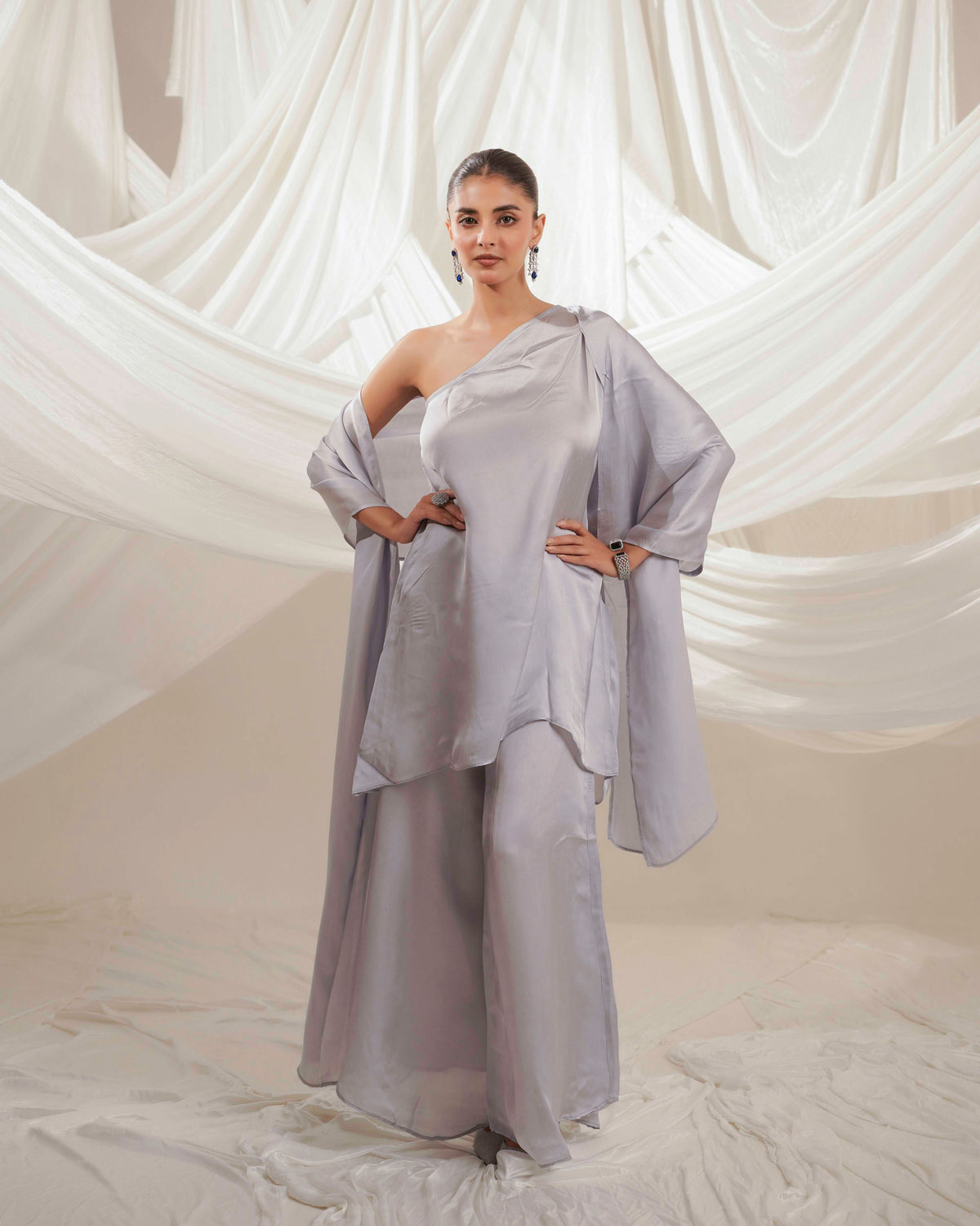 NOOR - The Soft Grey Drape Set.