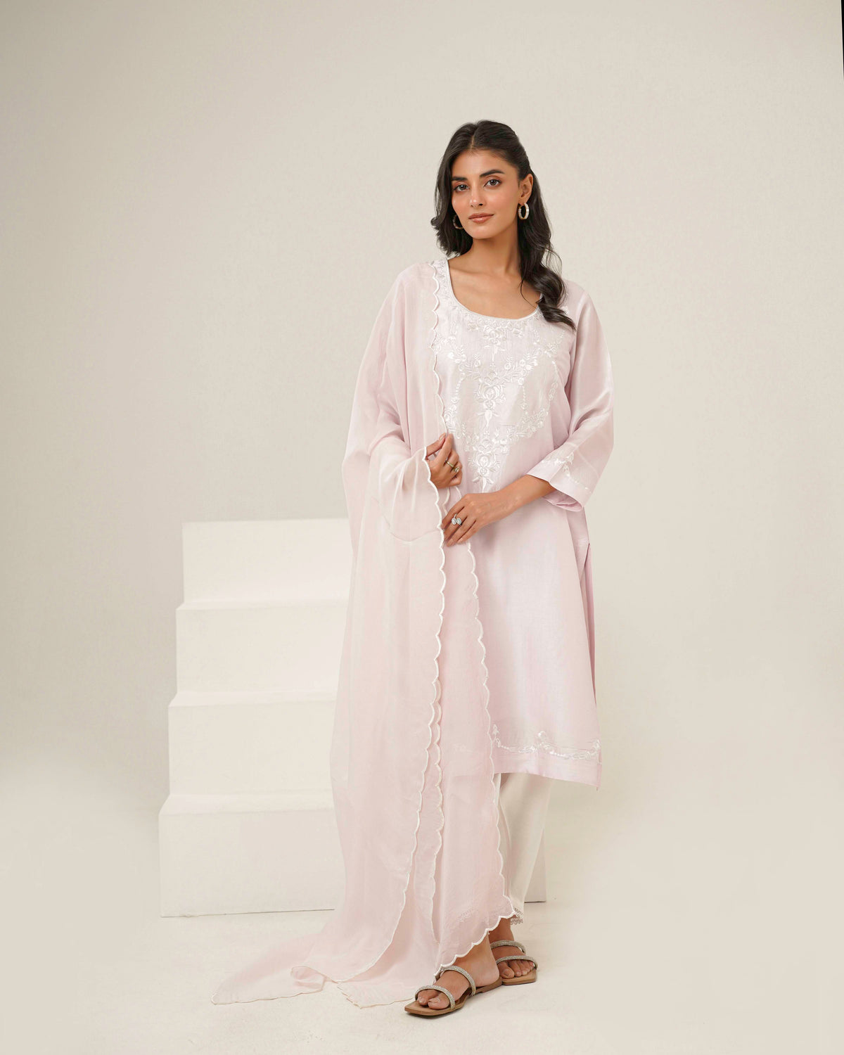 KAHANI - Blush Silk Suit Set
