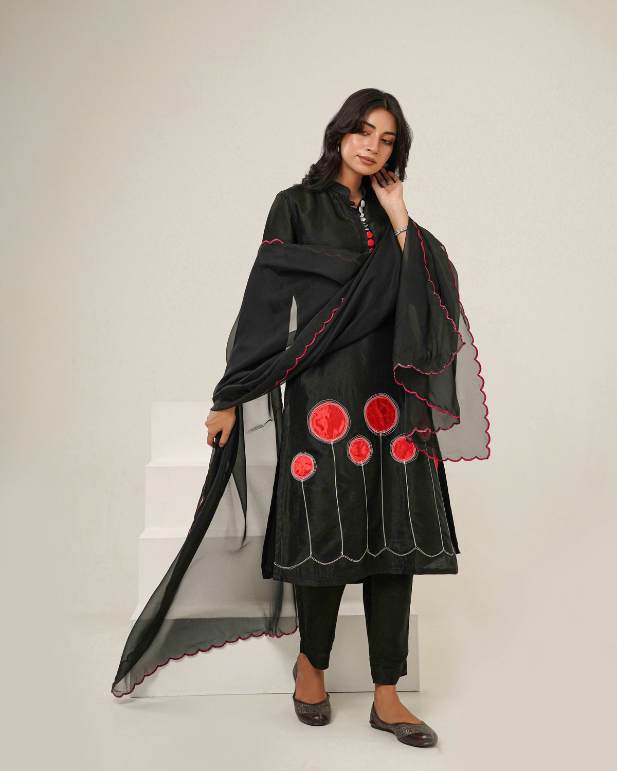 KAHANI - Black Silk Suit Set