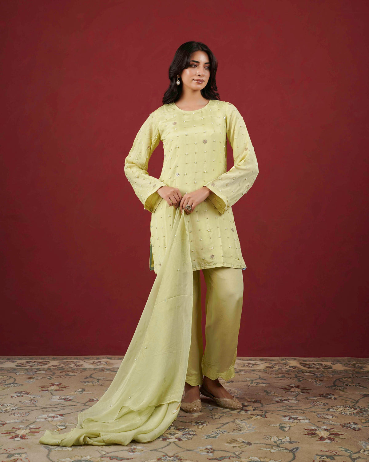 PITARA - The Pistachio Kurta & Pant Set.