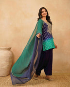 PITARA - The Emerald Navy Kurta & Pant Set.
