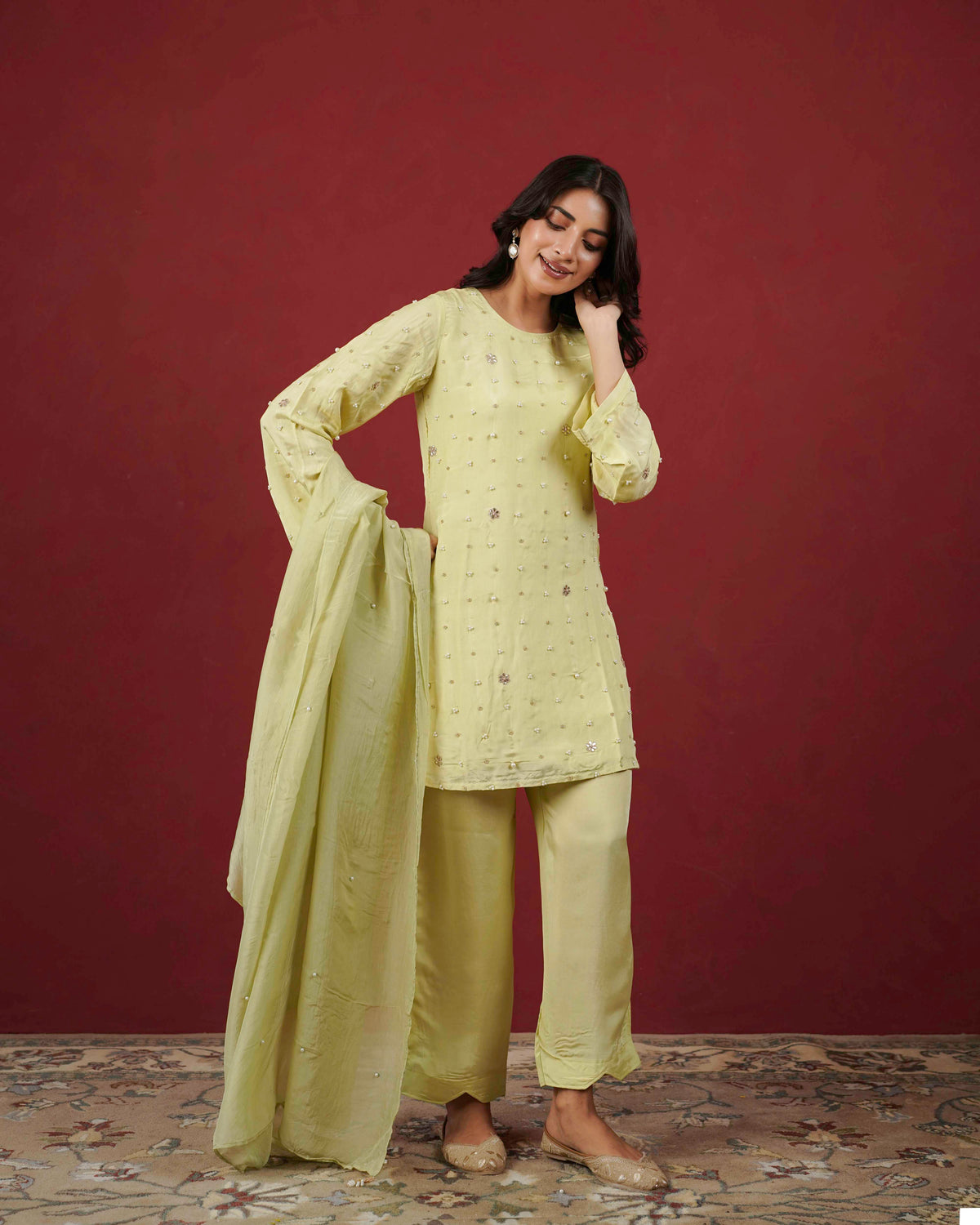 PITARA - The Pistachio Kurta & Pant Set.