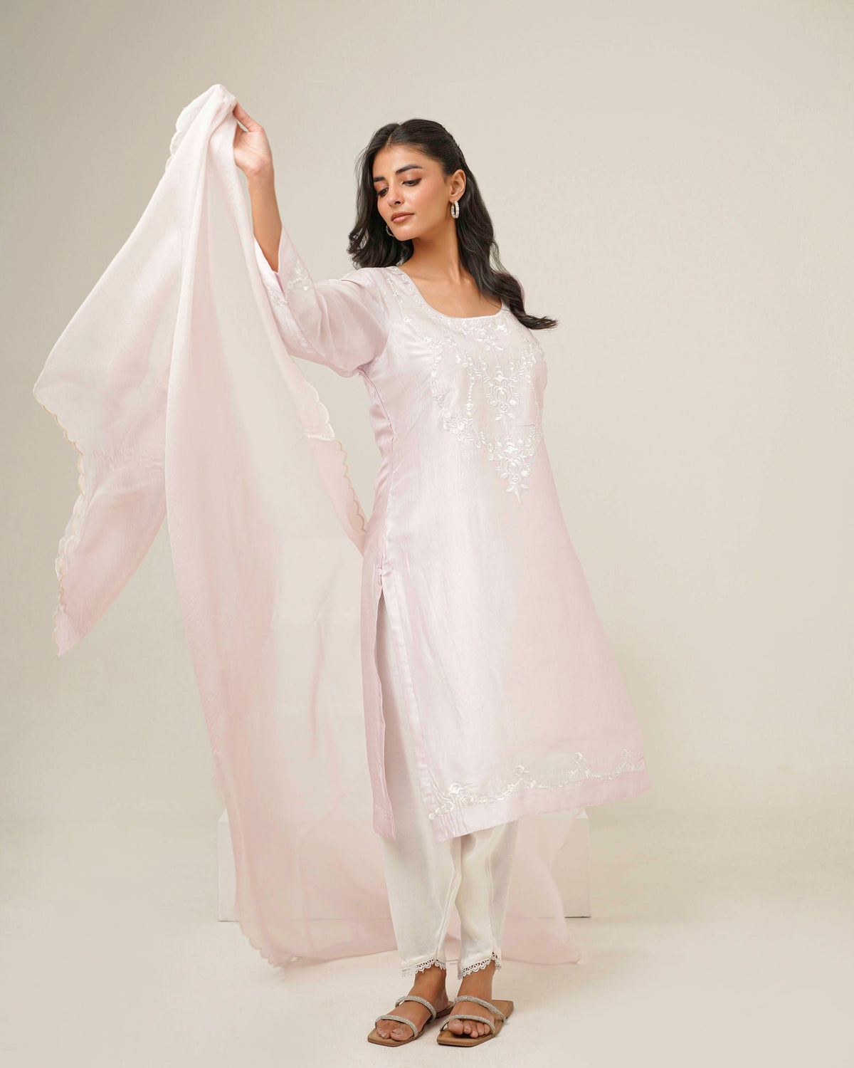 KAHANI - Blush Silk Suit Set