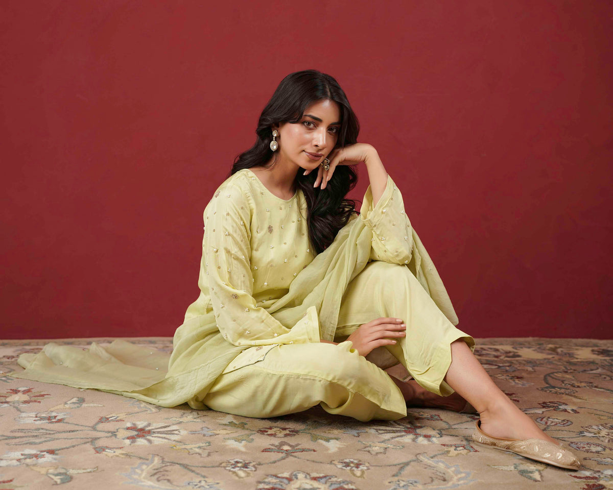 PITARA - The Pistachio Kurta & Pant Set.
