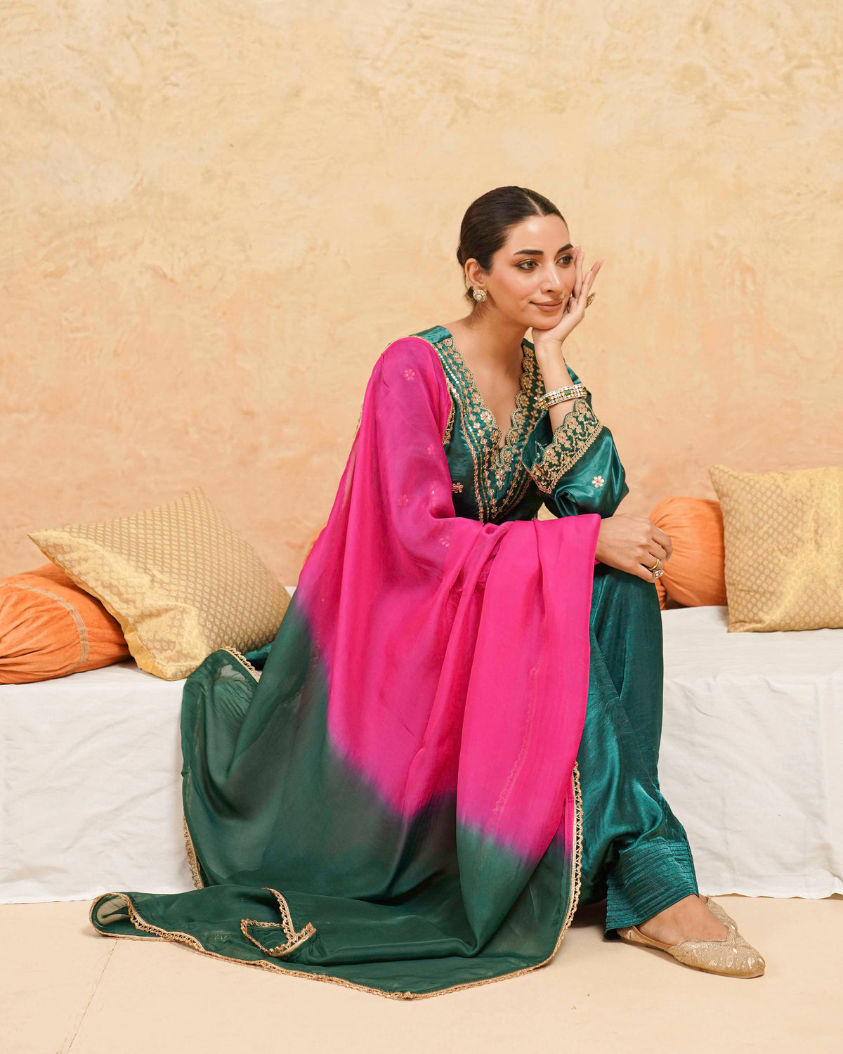 PITARA - The Emerald Statement Kurta & Salwar Set.