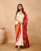PITARA - The Anarkali Kurta & Pant Set with Handworked Bandhani Dupatta.