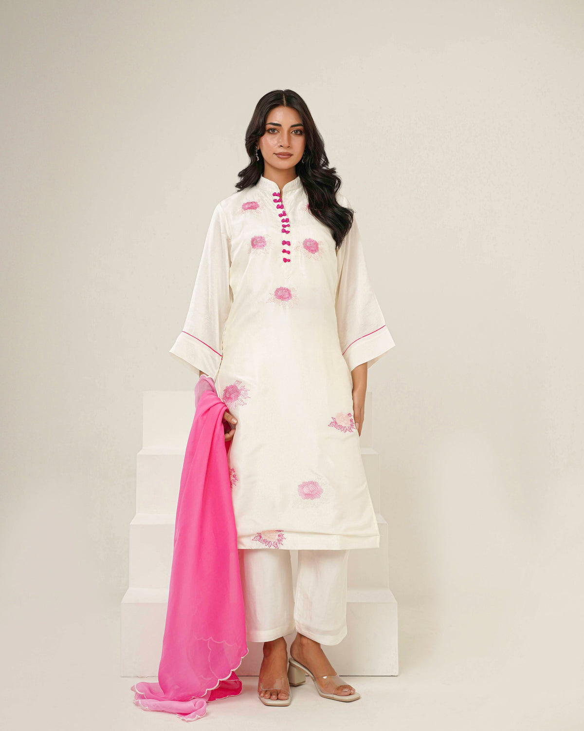 KAHANI - Pink Bloom Suit Set