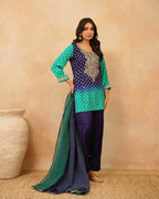 PITARA - The Emerald Navy Kurta & Pant Set.