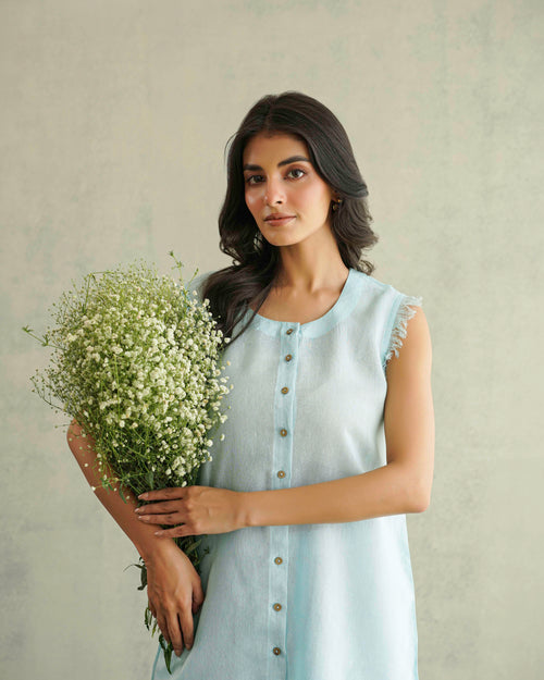 Har- Din sky blue Linen Co-rd set