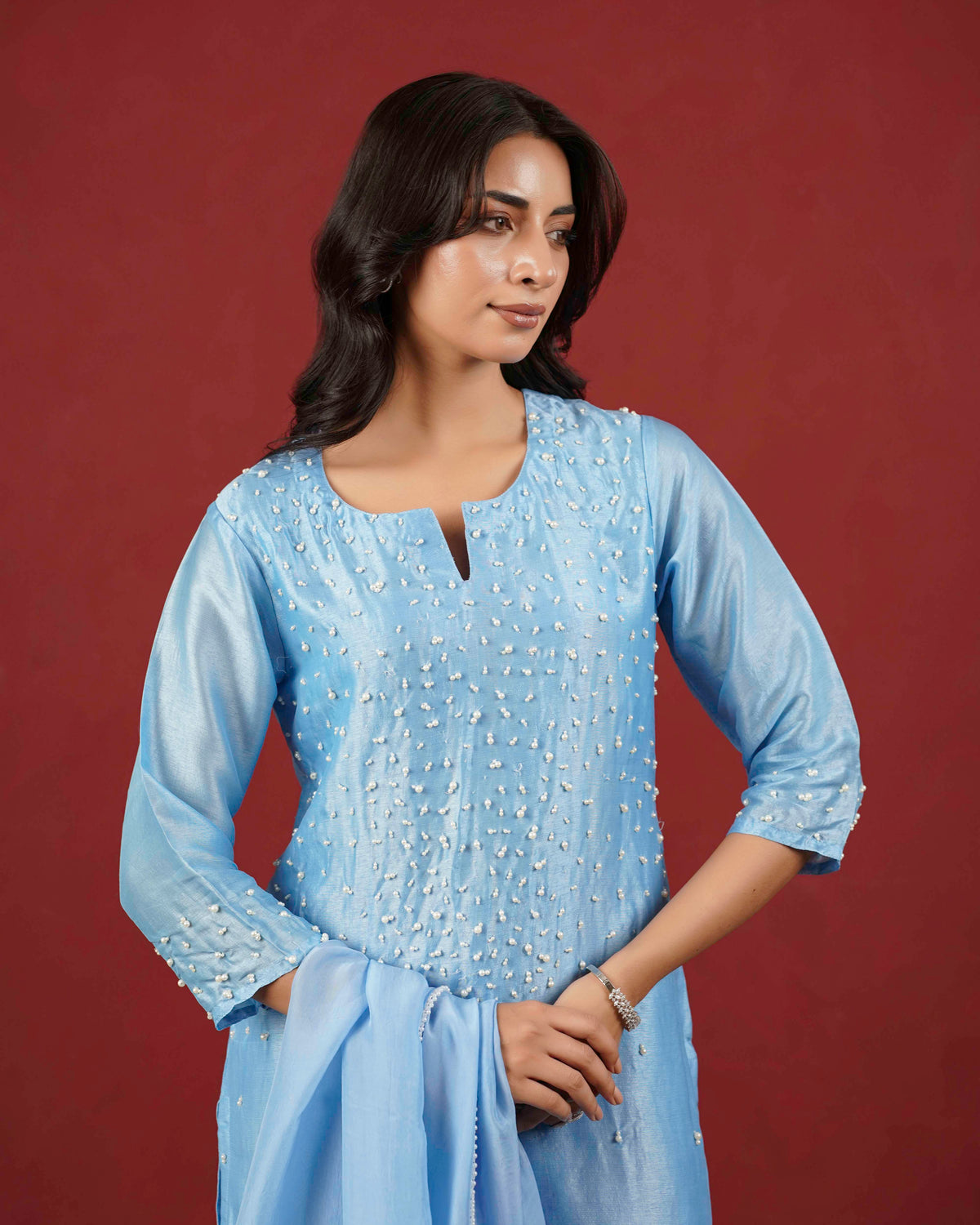 PITARA -  The Powder Blue Kurta & Pant Set.