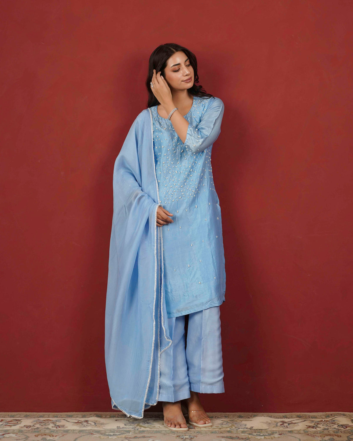 PITARA -  The Powder Blue Kurta & Pant Set.